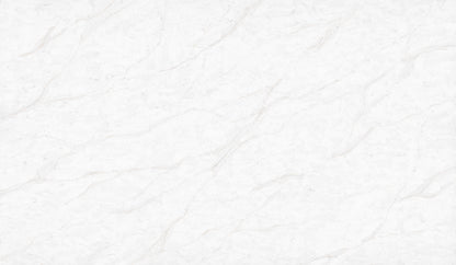 Calacatta Amora silica free quartz slab by Stratus Surfaces, white with taupe and gold veining, polished finish