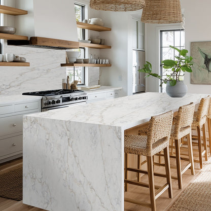 Delicato Valley Matte silica free quartz countertop by Stratus Surfaces in a kitchen