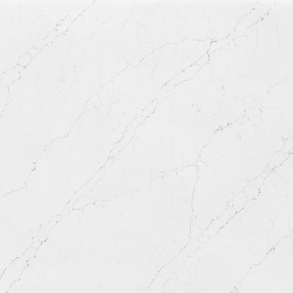Lenox Grigio silica free quartz slab by Stratus Surfaces, square close up of the stone pattern