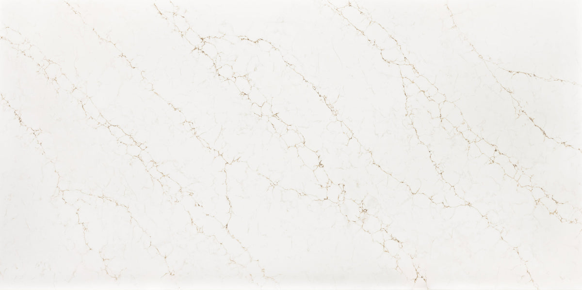Lenox Oro silica free quartz slab sample by Stratus Surfaces