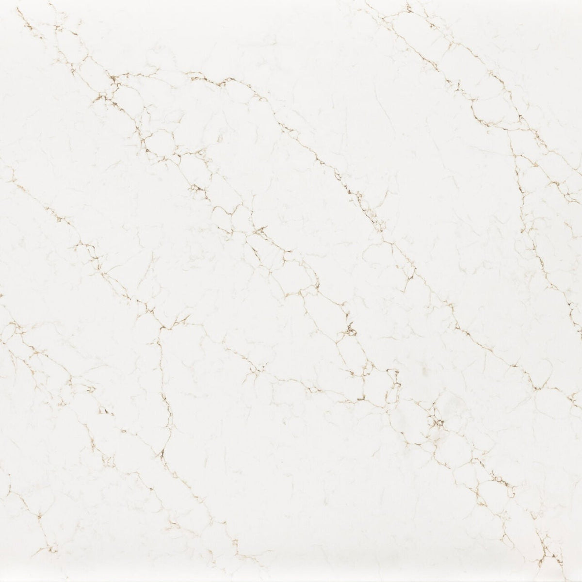 Lenox Oro silica free quartz slab by Stratus Surfaces, square close up of the stone pattern