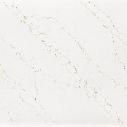 Lenox Oro silica free quartz slab by Stratus Surfaces, square close up of the stone pattern