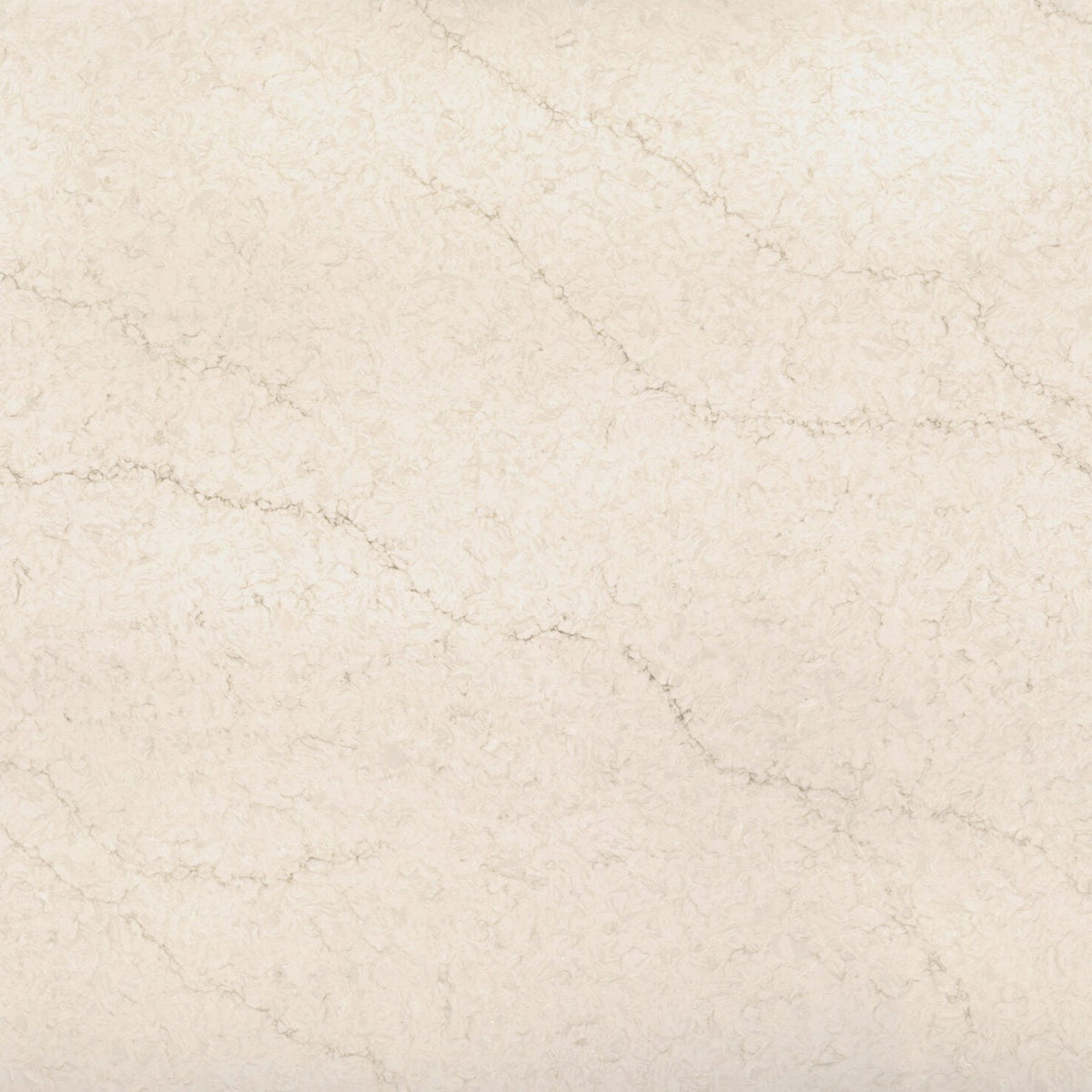 Nova Taj silica free quartz slab by Stratus Surfaces, warm beige, polished finish, close up