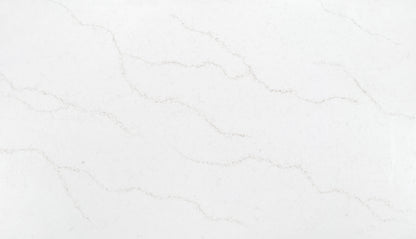 Sesioni silica free quartz slab by Stratus Surfaces, white with gold veining, polished finish