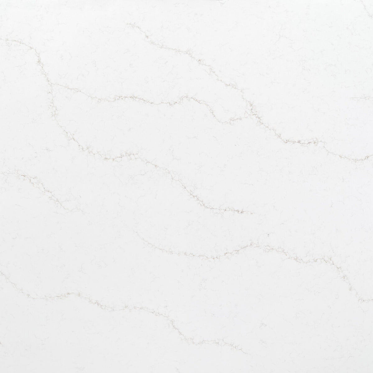 Sesioni silica free quartz slab by Stratus Surfaces, white with gold veining, polished finish, close up