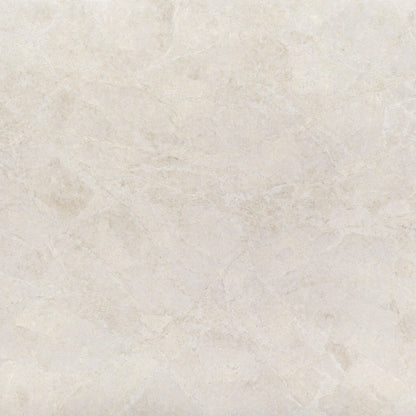 Taj Valmont silica free quartz slab sample by Stratus Surfaces, warm beige, polished finish, close up