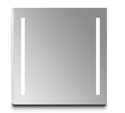 Perpetua LED Mirror Medicine Cabinet, wall mounted rectangular frameless mirrored medicine cabinet