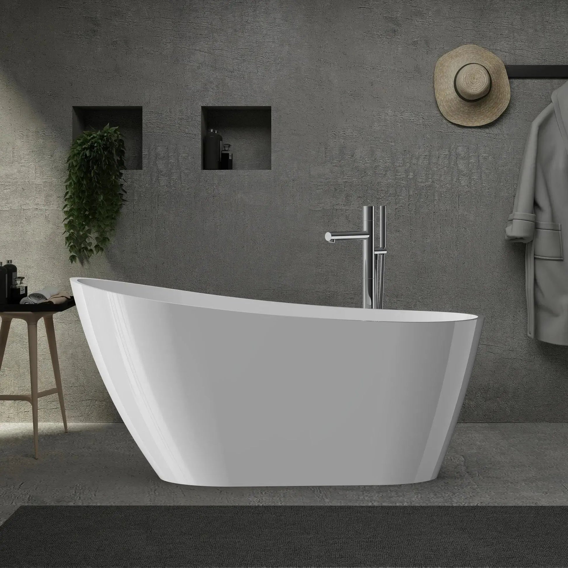 Additional view 1 of Allure 59 inch freestanding acrylic bathtub