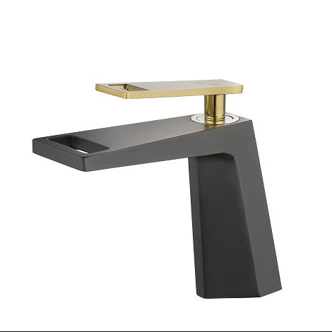 Aurelio Bathroom Lavatory Faucet in Matte Black and Gold