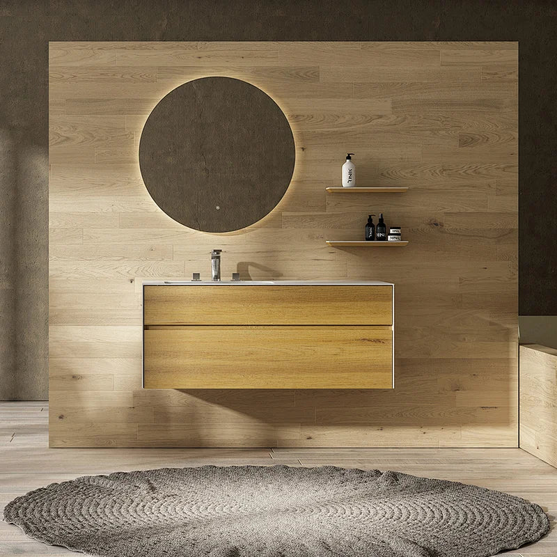 Bosco 48" Wall Mounted Bathroom Vanity with Solid Surface Integrated Sink Top