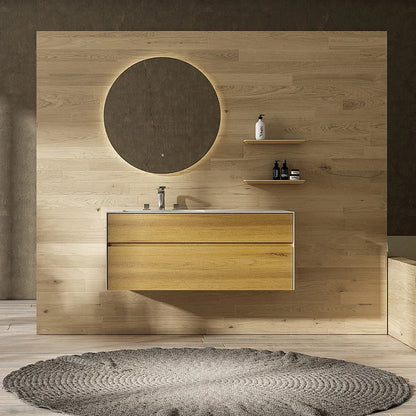 Bosco 48" Wall Mounted Bathroom Vanity with Solid Surface Integrated Sink Top