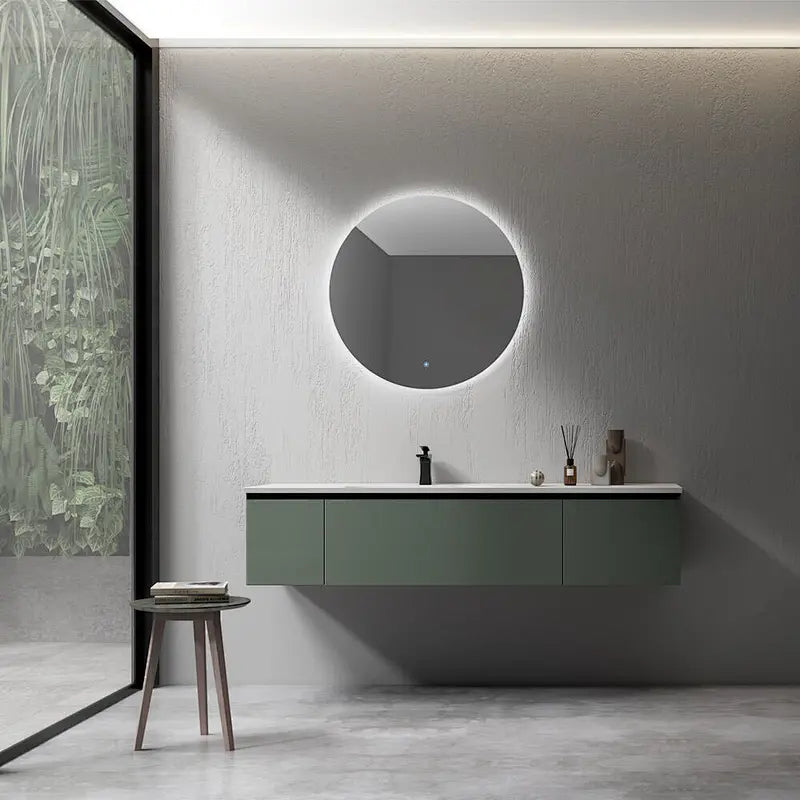 Diana 65" Wall Mounted Bathroom Vanity with Solid Surface Integrated Sink Top