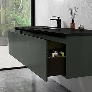 Diana 65" Wall Mounted Bathroom Vanity with Solid Surface Integrated Sink Top
