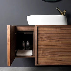 Forest 65" Wall Mounted Bathroom Vanity with Porcelain Slab Top and Ceramic Vessel Sink