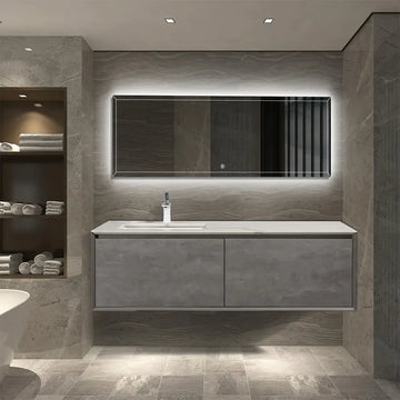 Freda 60" Wall Mounted Bathroom Vanity with Ceramic Integrated Sink Top