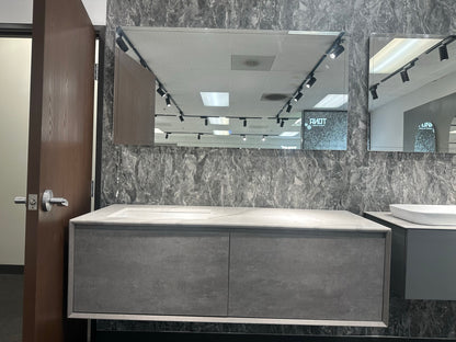 Freda 60" Wall Mounted Bathroom Vanity with Ceramic Integrated Sink Top