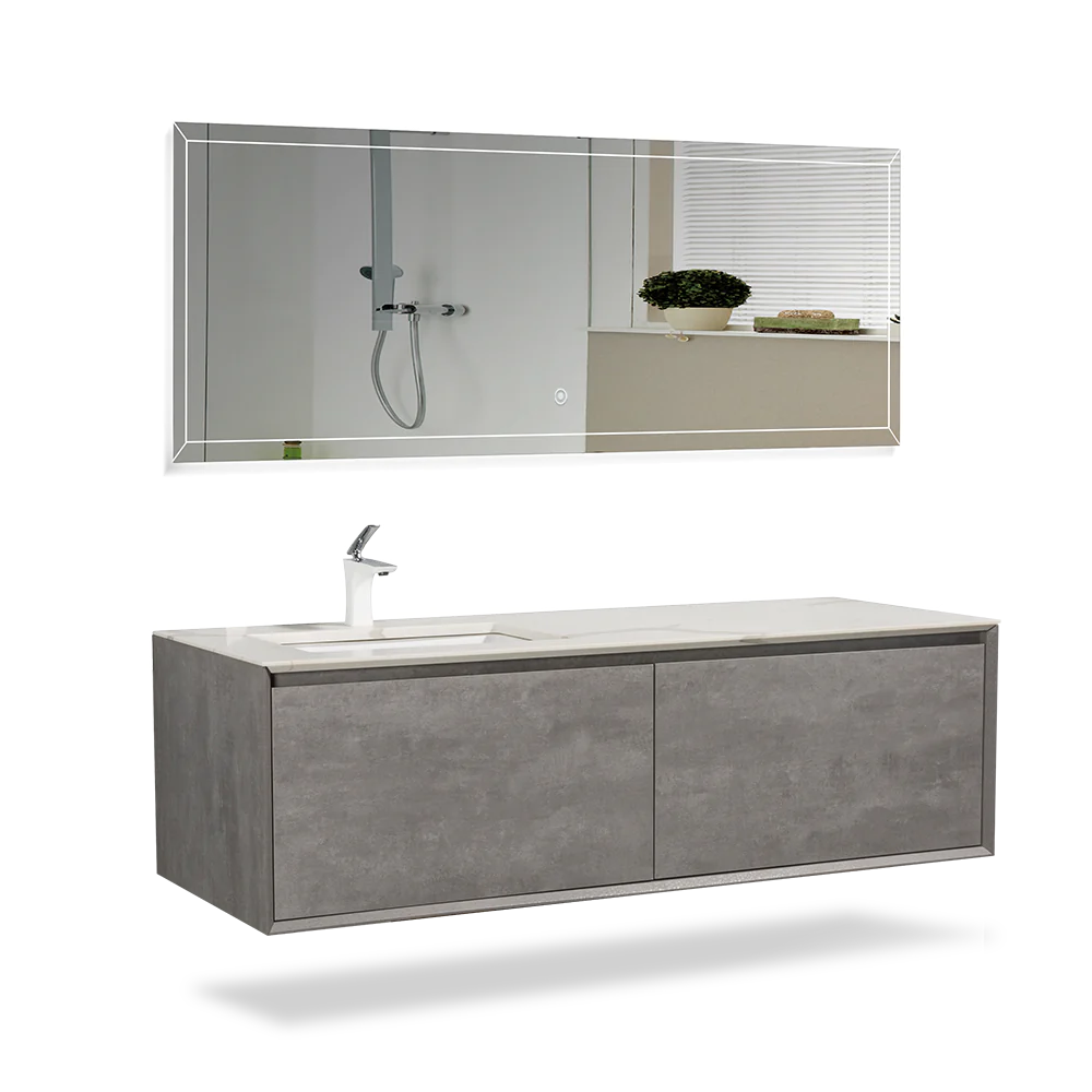 Freda 60" Wall Mounted Bathroom Vanity with Ceramic Integrated Sink Top