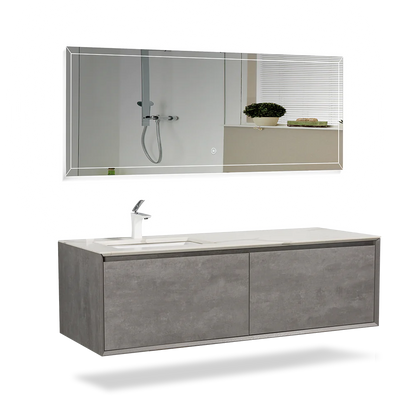 Freda 60" Wall Mounted Bathroom Vanity with Ceramic Integrated Sink Top