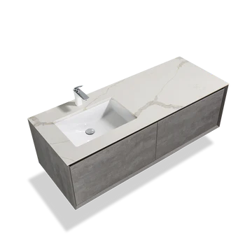 Freda 60" Wall Mounted Bathroom Vanity with Ceramic Integrated Sink Top