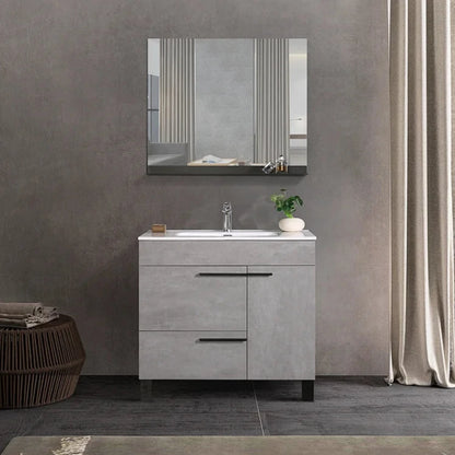 Gill 36" Freestanding Bathroom Vanity with Ceramic Integrated Sink Top