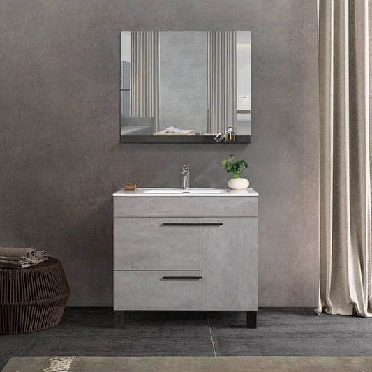 Gill 36" Freestanding Bathroom Vanity with Ceramic Integrated Sink Top