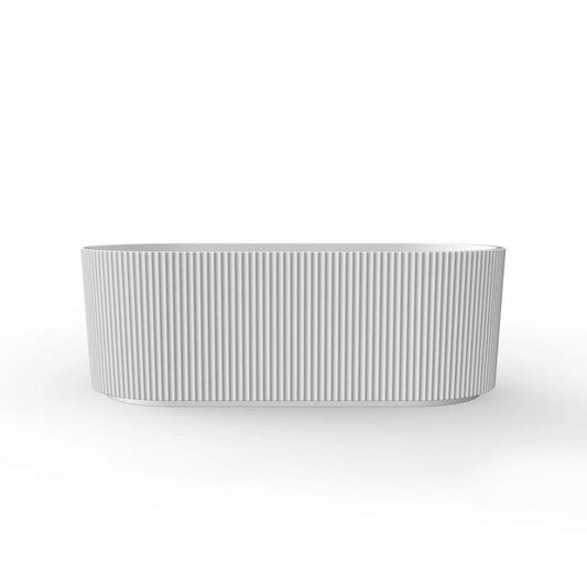 Harp 59 inch freestanding acrylic ribbed bathtub