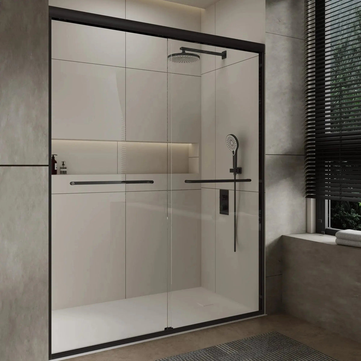Additional view of the Preston 72 inch sliding shower door, 5/16 inch tempered glass