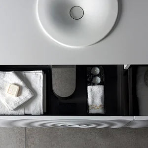 Wave 53" Wall Mounted Bathroom Vanity with Solid Surface Top and Drop In Sink
