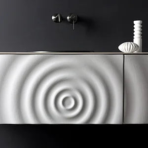 Wave 53" Wall Mounted Bathroom Vanity with Solid Surface Top and Drop In Sink