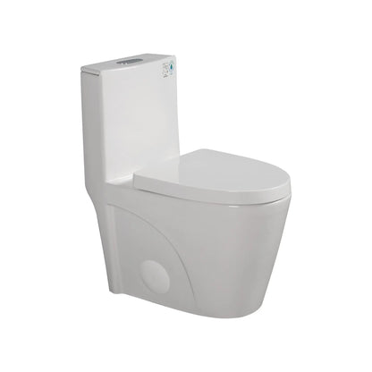 Winslow one-piece elongated dual-flush toilet in glossy white vitreous china