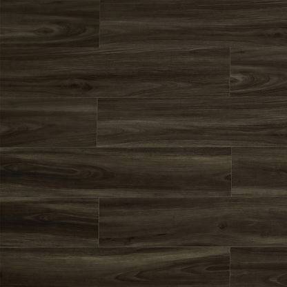 Barcelona waterproof SPC vinyl plank flooring, embossed matte wood look, bevel edges, 48 by 9 inch planks