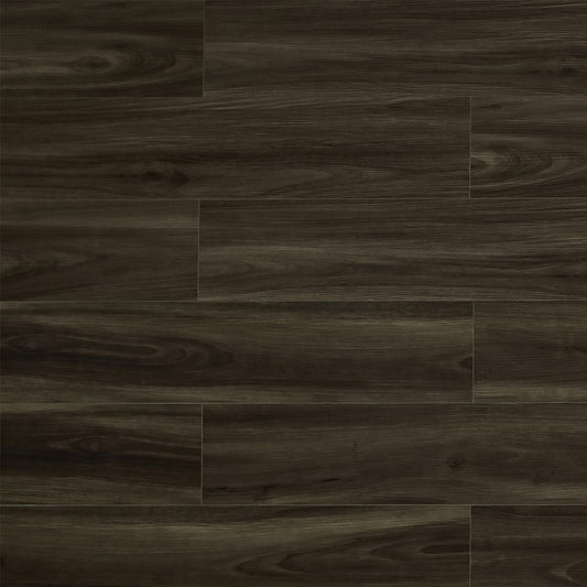 Barcelona waterproof SPC vinyl plank flooring, embossed matte wood look, bevel edges, 48 by 9 inch planks