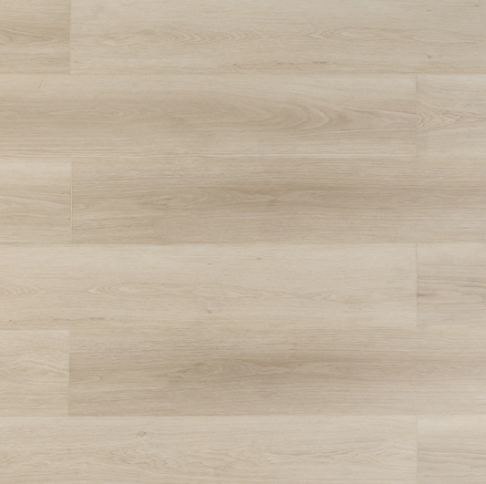 Boho Beige waterproof SPC vinyl plank flooring, EIR texture, beveled 60 inch planks, matte wood look