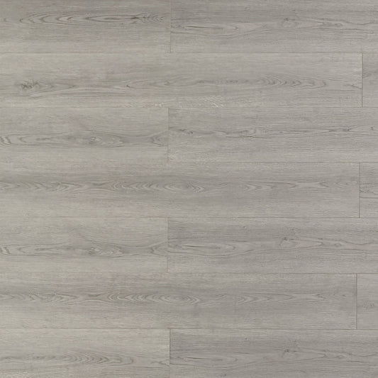 Oyster water resistant laminate flooring, matte wood look, bevel edges, 10 mm thick, EIR texture