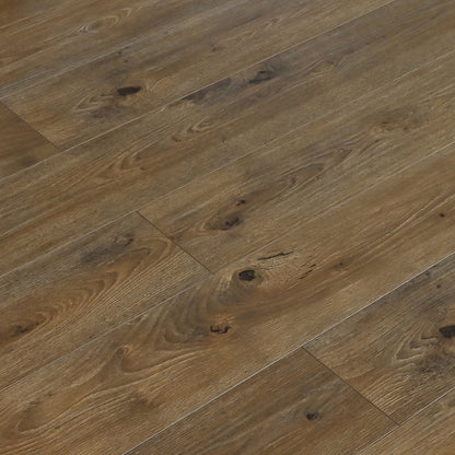 Ruby Redford water resistant laminate flooring, beveled 72 by 8 inch boards, EIR texture, matte wood look
