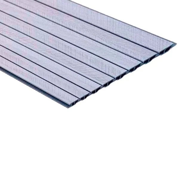 Two-Tone Flat Slatted WPC Interior Decorative Wall Panel, wood look surface wood plastic composite cladding, interior walls