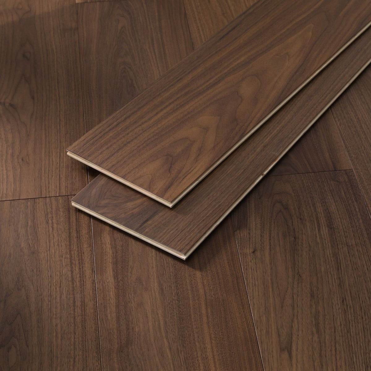 Stella #820 Engineered Wood Flooring styled on the floor, view 3