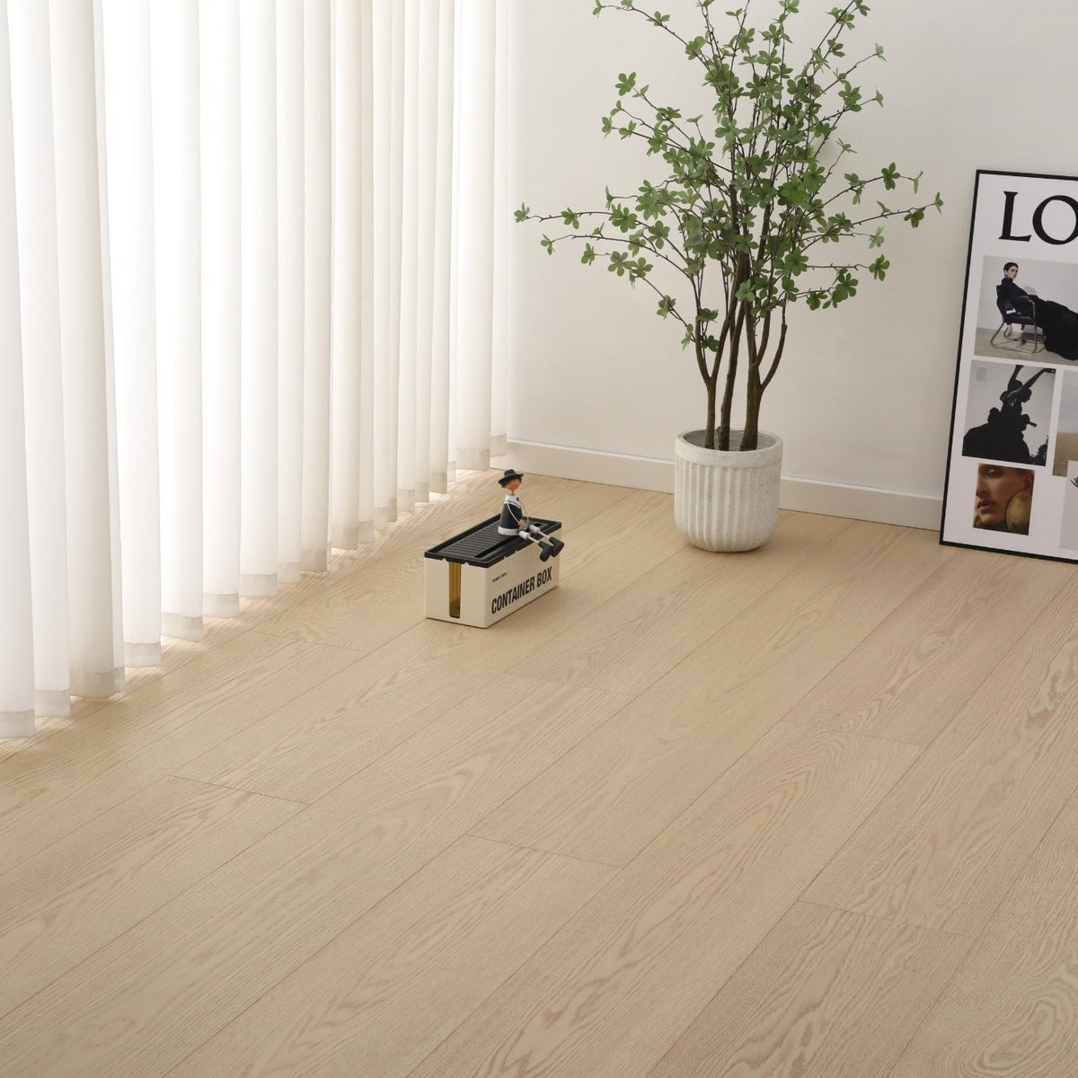 Stella #831 Engineered Wood Flooring styled on the floor, view 2