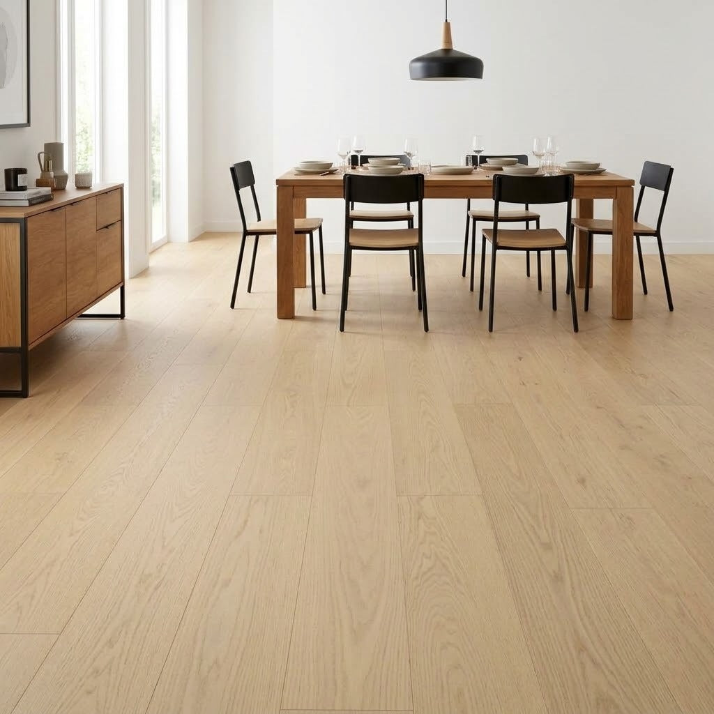 Stella #832 Engineered Wood Flooring installed in a dining room