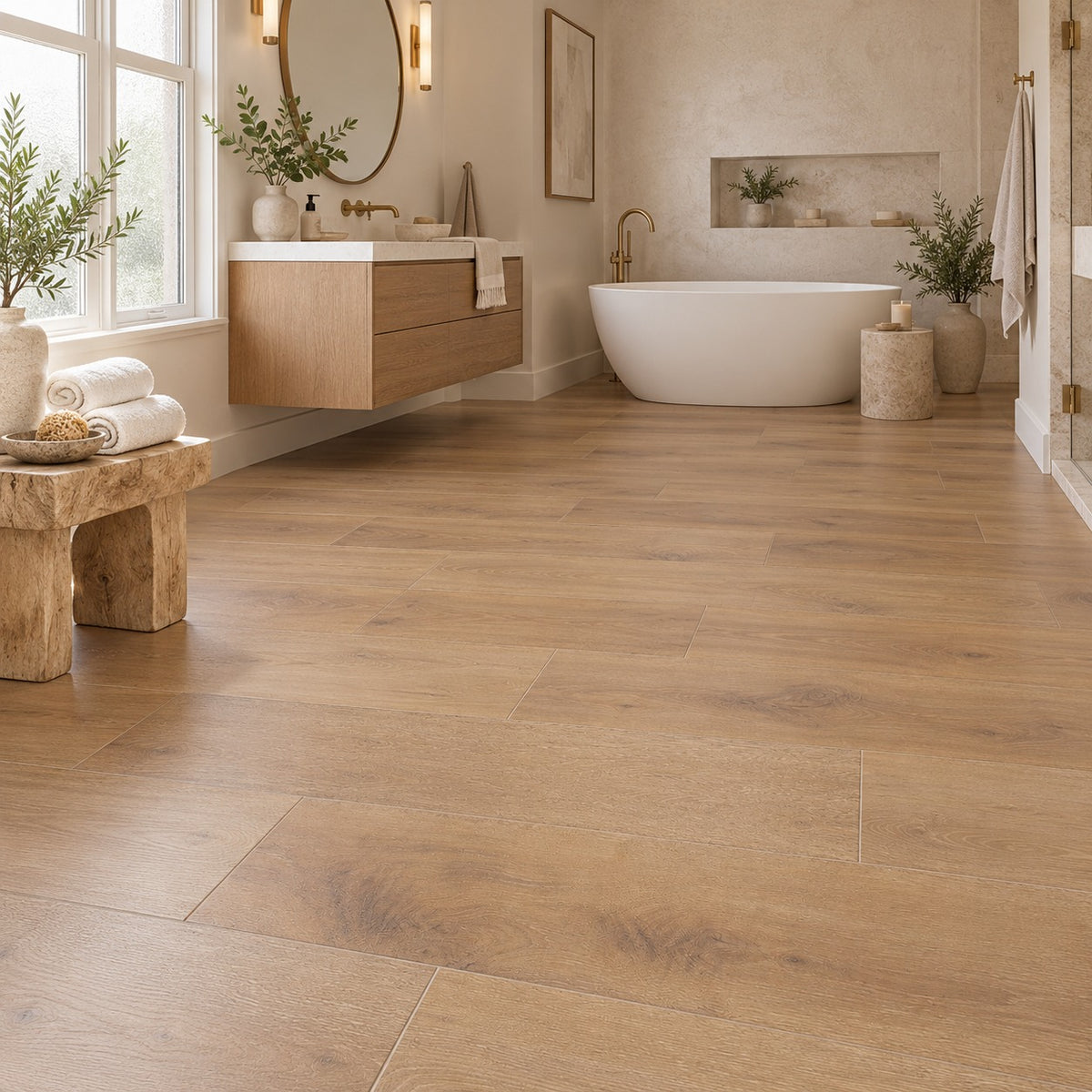 Metropolitan Marseille Engineered Wood Flooring installed in a bathroom