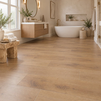 Metropolitan Marseille Engineered Wood Flooring installed in a bathroom