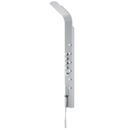 Brielle shower panel system in solid brass with side wand, round