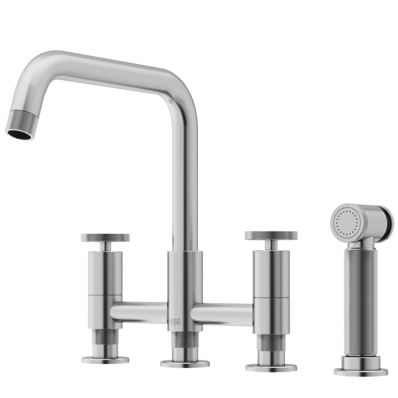 Cass 8" Widespread Kitchen Faucet with Side Sprayer