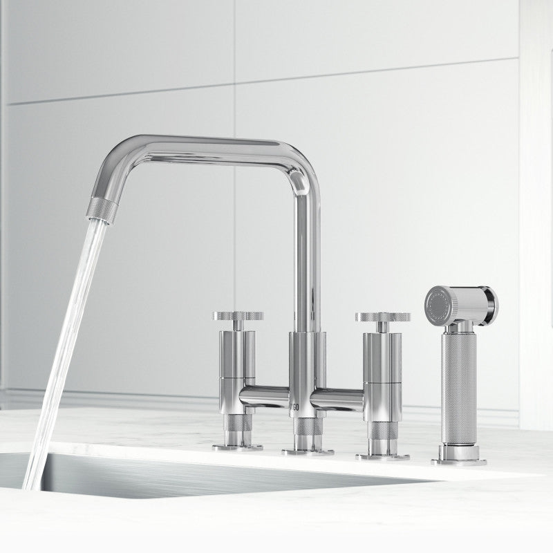 Cass 8" Widespread Kitchen Faucet with Side Sprayer