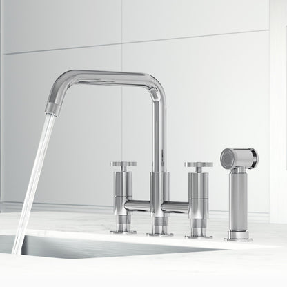 Cass 8" Widespread Kitchen Faucet with Side Sprayer