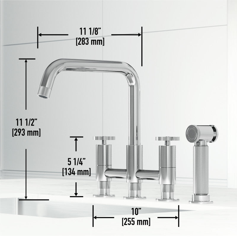 Cass 8" Widespread Kitchen Faucet with Side Sprayer