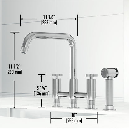 Cass 8" Widespread Kitchen Faucet with Side Sprayer