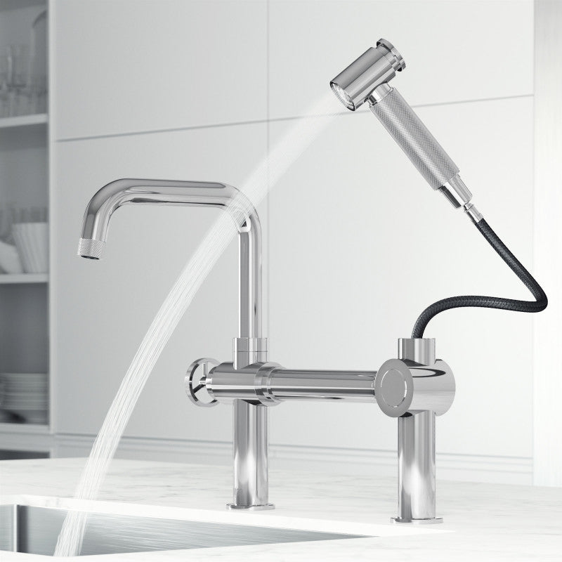 Cass Bridge Kitchen Faucet with Side Sprayer