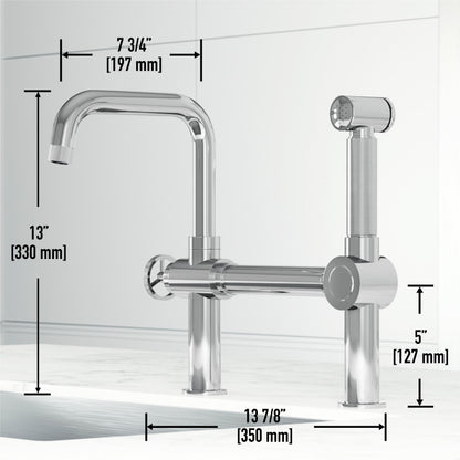 Cass Bridge Kitchen Faucet with Side Sprayer