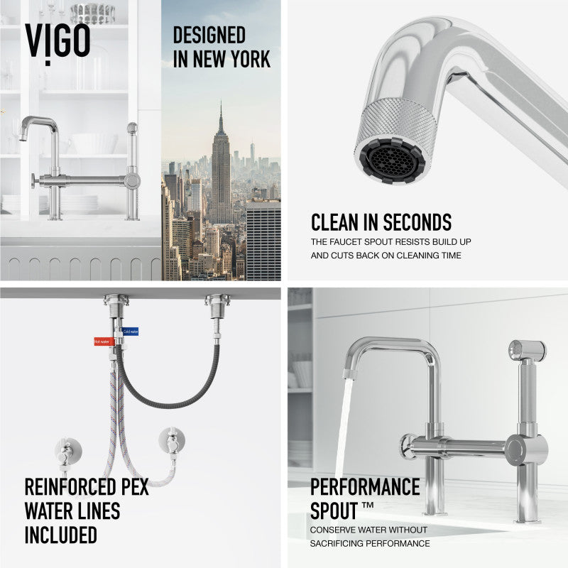 Cass Bridge Kitchen Faucet with Side Sprayer
